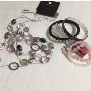 New York & Company Necklace And Bracelets in Pink